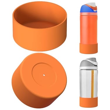 Linkidea 2 Pack Water Bottle Boot Compatible with Owala FreeSip 16oz FreeSip Tritan 25oz Silicone AntiSlip Bottle Bottom Bumper Protector Orange
