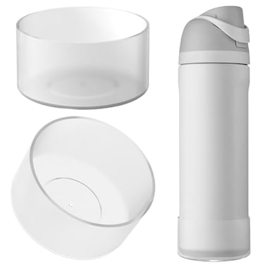 Linkidea 2 Pack Water Bottle Boot Compatible with Owala FreeSipTwistPotter 24oz Bottles Silicone AntiSlip Bottle Bottom Bumper Protector Clear White