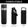 Linkidea 2 Pack Water Bottle Boot Compatible with Stanley Quick Flip GO 24oz IceFlow Fast Flow 16oz Silicone Water Bottle Bottom Bumper Protector Black
