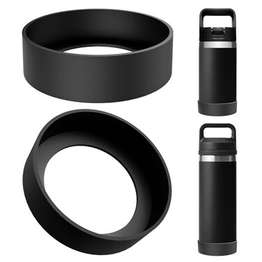 Linkidea 2 Pack Water Bottle Boot Compatible with YETI Rambler Jr Kids 12oz Rambler Bottle 12oz18oz Yonder 20oz Silicone AntiSlip Bottle Bottom Bumper Protector Black
