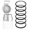 Linkidea 6 Pack Water Bottle Gasket Replacement Compatible with Stanley Quick FILP GO 24oz36oz Waterbottle Silicone O Ring Leak Proof Rubber Seal with Tweezer for Bottle Lid Black