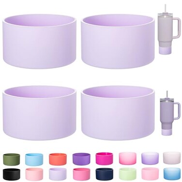 LONPARRY 4Pack Silicone Boot for Stanley 40 30OZ Cups Boots for Stanley Cup 40 30 oz AccessoriesNonSlip Rubber Bottom Protector CoverNoise Reduction Sleeve for Quencher H20 IceFlow 20oz 30oz