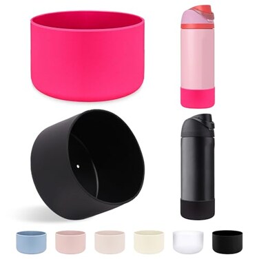 LUCKINEE 2Pcs Protective Silicone Boot Bottom Base for Owala FreeSip Twist and Flip Flask 24OZ and Compatible with Stanly Cup Tumbler 2040oz and More Bottles with Bottom Diameter 28295inch