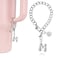 LUHOHI Silver Bubble Letter Charms for Stanley Cup Accessories Designer Aesthetic Initial Cute Pendant for Water Bottle Tumblers Hydrojug Handle Preppy Jewelry Bracelets Personalized Keychain M