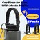 LUTQ 2 Packs Cap Strap for 32oz53mm Wide Mouth Bottles Durable Strap with Aluminum Alloy Safety Buckle Handle Compatible with Nalgene Nocturnal Black