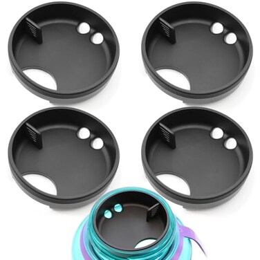 LUTQ 4Pack Silicone Splashguard Compatible with Splash Guard 32 Oz 53mm Wide Mouth Water Bottle Accessories Fit for All WideNecked Bottles with 53 mm Opening Obsidian Black