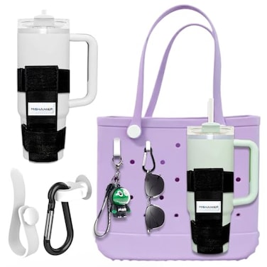 MISHANIER 1 Pack Bogg Bag Cup Holder for StanleyOwalaYeti Fits 1640oz Adjustable Accessories Compatible with All Bogg Bag and Simple Modern Beach Tote
