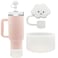 Mohjeke Stanley Cup Accessories for 40 oz Tumbler Straw Cover and Cup Boot Included Fits Stanley 30 oz 40 oz Spill Stopper and Silicone Boot Set White