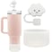 Mohjeke Stanley Cup Accessories for 40 oz Tumbler Straw Cover and Cup Boot Included Fits Stanley 30 oz 40 oz Spill Stopper and Silicone Boot Set White