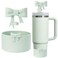 Oddyami Cup Accessories Set for StanleyIncluding 1Pcs Cute Bow Straw Cover Caps 10mm Reusable Straw Toppers1Pcs Silicone Boot Sleeve for Stanley Quencher H20 Tumbler with Handle 3040oz Mist