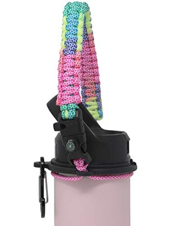 One MissionX Paracord Handle Compatible with Yeti Rambler 36oz 26oz 18oz 12oz 46oz Water Bottles Durable Carrier Strap HolderDiamond RainbowCompStarter
