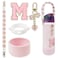 SITKOL Silicone Boot Cute Monogram Set Compatible with Owala Water Bottle 40 oz Perfect Letter Owala Accessories for Owala Tumbler Owala Free Sip Pink Owala Black Owala owala coffee tumbler Pink M