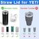 FLORAPELL Straw lid for Yeti Rambler 18 26 36 64 oz Lid with Straws and Flexible Handle Replacement Cap for Yeti 18oz 26oz 36oz 64oz Rambler Water Bottle Straw Cap White