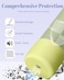 Toykee Silicone Water Bottle Boot 2Pcs for Owala Freesip 24oz AntiSlip Protective Bottom Cover Bumper Protector Sleeve Accessories with Lid Cleaning Brush Green and Yellow