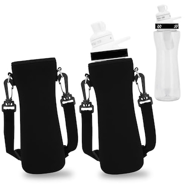 UWSTE 2Pack Sleeve Compatible with 22oz Cirkul Water Bottle Sleeve for Cirkul 22oz Plastic Stainless Steel Bottle Water Bottle Cover for Retaining Temperature Cirkul Accessories Black