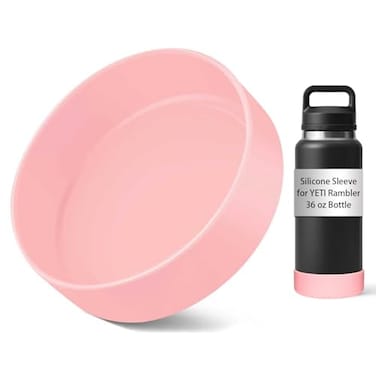 VGHNQ Silicone Sleeve for YETI Rambler Water Bottles Bottom Boot for YETI 36 OZ Rubber Boot Cover for Yeti Water Bottle Accessories Light Pink Fits YETI 36 OZ Rambler Bottle
