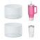 WUQID 2 Pack Bling Silicone Boot Compatible with Stanley Quencher Adventure 40oz Stanley IceFlow 20oz 30oz Reduces Dents Protective Water Bottle Bottom Cover Sleeve Compatible with Stanley Tumbler