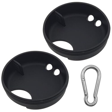 XYQMLY 2 Pack Silicone Splashguard Compatible with Nalgene Water Bottle 1 Pcs Metal Hook Splashguard Lid Wide Mouth for Splash Guard for All WideNecked 53mm Opening Water Bottle Accessories