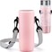 FillTouch Water Bottle Holder Water Bottle Bag Carrier Neoprene Portable Sling Bag Cover Sleeve Case with Strap for HikingPink