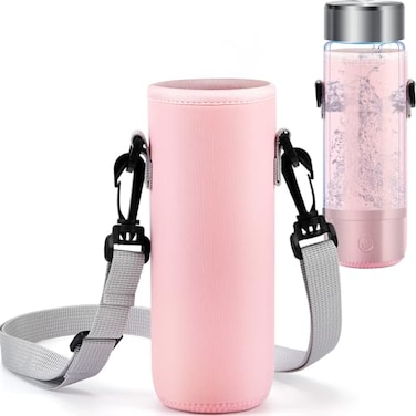 FillTouch Water Bottle Holder Water Bottle Bag Carrier Neoprene Portable Sling Bag Cover Sleeve Case with Strap for HikingPink