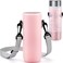 FillTouch Water Bottle Holder Water Bottle Bag Carrier Neoprene Portable Sling Bag Cover Sleeve Case with Strap for HikingPink