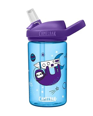 CamelBak Eddy Kids Water Bottle with Bite Valve Straw LeakResistant EasySip Design for Everyday Hydration 14oz Sloths in Space