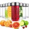 Irenare 8 Pcs 10 oz Wide Mouth Glass Water Bottles Reusable Glass Juice Bottles with Lids Leakproof Juicing Jars with Silver Lids for Fridge Milk Juicing Smoothies Infused Water Beverage Kombucha Tea