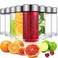 Irenare 8 Pcs 10 oz Wide Mouth Glass Water Bottles Reusable Glass Juice Bottles with Lids Leakproof Juicing Jars with Silver Lids for Fridge Milk Juicing Smoothies Infused Water Beverage Kombucha Tea