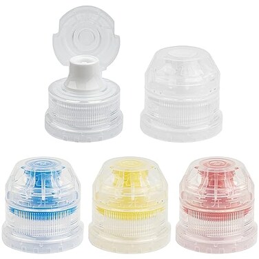 Amviner 28mm Push Pull Cap Replacement Water Bottle Flip Tops with Seal Tab for Smart Bottles or Soda Water Bottles 10PCS