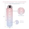 EYQ 32 oz Water Bottle with Time Marker Carry Strap LeakProof Tritan BPAFree Ensure You Drink Enough Water for Fitness Gym Camping Outdoor Sports 6RubyBlue Gradient