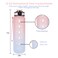 EYQ 32 oz Water Bottle with Time Marker Carry Strap LeakProof Tritan BPAFree Ensure You Drink Enough Water for Fitness Gym Camping Outdoor Sports 6RubyBlue Gradient