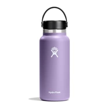 Hydro Flask Water Bottle Insulated Stainless Steel Wide Mouth FLex Lid Non Spill Leakproof and Refillable in 32 Oz Moonshadow