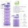 ONTA Collapsible Water Bottles BPA Free Silicone Foldable Water Bottle for TravelSilicone Portable LeakProof Travel Water Bottle 20 oz Purple