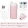 PLTCAT Collapsible Water Bottle 19oz Foldable Bottle BPA Free Reusable Lightweight LeakProof Travel Silicone Water Bottle for Travel Gym Hiking Office Camping Pink