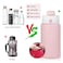 PLTCAT Collapsible Water Bottle 19oz Foldable Bottle BPA Free Reusable Lightweight LeakProof Travel Silicone Water Bottle for Travel Gym Hiking Office Camping Pink