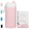 PLTCAT Collapsible Water Bottle 19oz Foldable Bottle BPA Free Reusable Lightweight LeakProof Travel Silicone Water Bottle for Travel Gym Hiking Office Camping Pink