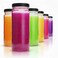 All About Juicing Clear Glass Water Bottles Set 6 Pack Wide Mouth with Lids for Juice Smoothies Beverage Storage 16 oz Durable Reusable Dishwasher Safe Leak Proof Black Caps