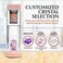 Almeara Crystal Water Bottle Amethyst Rose Quartz Clear Quartz Crystals Authentic Gemstones Loose Leaf Tea infuser Gem Elixir Infused Tempered Glass Water Bottle Gift ready box 169 oz