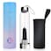 ChezMax Crystal Glass Water Bottle Energy Quartz Gemstone Water Bottle with Changeable Natural Crystal Center for Healing and Wellness