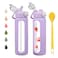 chunmo 24 oz Glass Water Bottles with 2 LidsHandle Spout Lid Straw Lid Motivational Water Bottle with Time Marker and Silicone SleeveLeakproofPurple1 Pack