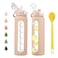 chunmo 32 oz Glass Water Bottles with 2 LidsHandle Spout Lid Straw Lid 1 Liter Motivational Borosilicate Water Bottle with Time Marker and Silicone SleeveLeakproofAmber1 Pack