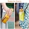 Doseno Glass Bottles with Lids and Time Marker Glass Water Bottles with Carrying Strap 17oz Glass Bottles for Juicing for Office Gym
