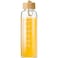 Doseno Glass Bottles with Lids and Time Marker Glass Water Bottles with Carrying Strap 17oz Glass Bottles for Juicing for Office Gym