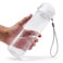 GearTek Clear Plastic Water Bottle No Markings 24oz Chug Lid Sports Water Bottle Leak Proof ReUsable Flip Top Plastic Drinks Bottles for School Exams Office Gym Cycling Clear24oz