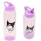 SANRIO Kuromi Reusable Water Bottle Set Sanrio Bundle 30oz Plastic Water Bottle with Spout for Home School Sports Plus Sticker and More Kuromi Container