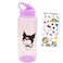 SANRIO Kuromi Reusable Water Bottle Set Sanrio Bundle 30oz Plastic Water Bottle with Spout for Home School Sports Plus Sticker and More Kuromi Container