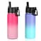 Volhoply 16 OZ Kids Water Bottle Bulk 2 PackInsulated Sports Bottles with Straw LidStainless Steel Bottle with Handle Keep ColdHotDouble Wall Vacuum Tumbler Cups for SchoolAssorted 2