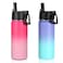 Volhoply 16 OZ Kids Water Bottle Bulk 2 PackInsulated Sports Bottles with Straw LidStainless Steel Bottle with Handle Keep ColdHotDouble Wall Vacuum Tumbler Cups for SchoolAssorted 2