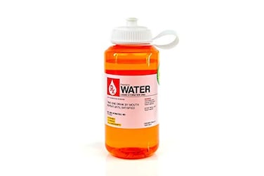 JUST FUNKY Prescription Water 32 Oz Plastic Water Bottle With Lid WideMouth BPAFree Novelty Hydroflask Fun Unique Orange Medicine Bottle With Screwtop Cap Design Hydration Enthusiast Gift Idea