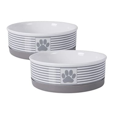 Bone Dry Paw Patch Ceramic Pet Collection Medium Set 6x2 Gray 2 Piece